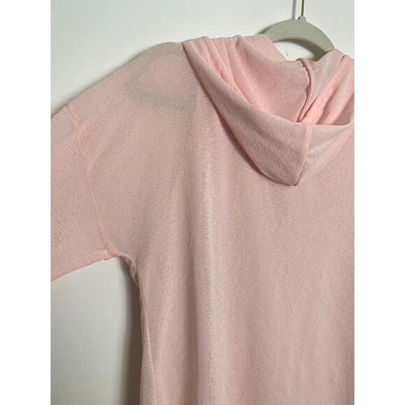 Frank Lyman Sheer Pink Hooded Tunic Top Size Small Athleisure Flowy Feminine - Picture 8 of 8